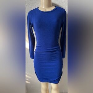 Express Royal Blue Maxi Dress long sleeve winter soft bodycon classy